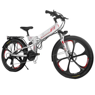 China Supper 48V 350W motor aluminum alloy ebike full suspension brushless waterproof folding mountain electric bike with hidden lithium battery for sale