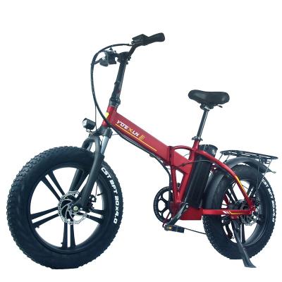 China OEM Aluminum Alloy Foldable Electric Bike 20inch 4.0 Tire Snow Moped City Ebike Fat Frame 48V 500W for sale