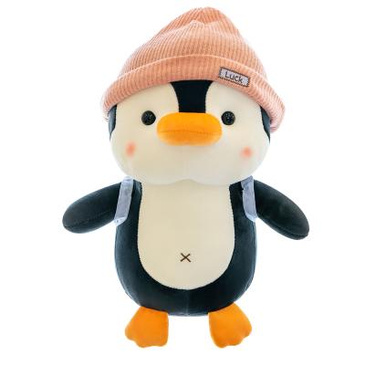 China Wholesale Custom Stuffed Plush Toy Cute Stuffed Animal Penguin Travel Penguin Doll Hot Selling Amazon For Kids Gift Pillow for sale