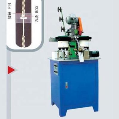 China Automatic Garment Shops Metal Pin Box Fixing Zipper Making Machine for sale