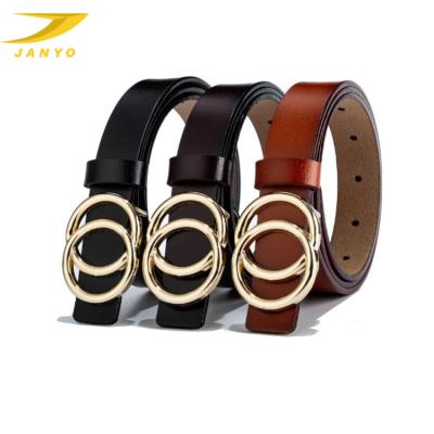 China ALLOY Style Modern Durable Use Casual Double Circle Machine Leather Belt for sale