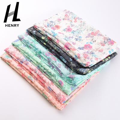 China Wholesale Viable New Design Beautiful Pattern High Quality Floral Woven Breathable 100% Polyester Breathable Small Print Mesh Fabric For Dress for sale