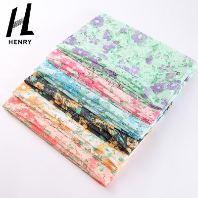 China Viable Wholesales Popular Women's Clothing Pattern 100% Polyester Digital Floral Digital Printing Small Mesh Fabric For Dress for sale