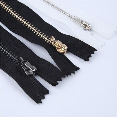 China Customized good quality alloy metal slider Y teeth metal viable high open powerful zipper for dress and handbag for sale