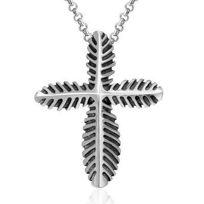 China Hiphop Stainless Steel 3D Metal Leaf Casting Pendant Necklace For Women Men Jewelry for sale