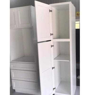 China Large Kitchen Pantry Cabinet Solid Wood China Solid Wood Kitchen Pantry Cabinet White Color Modern Design for sale