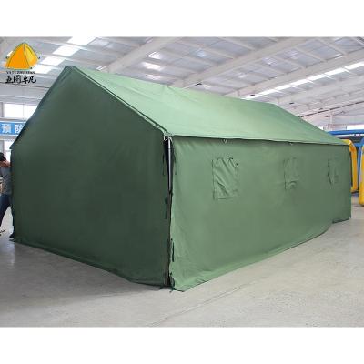 China Diamond Ground Nail Iraq Hexagonal Tent 4m*6m Mosquito Net Cotton Canvas Wall Tent Metal Military Frame Galvanized Steel Frame Shelter Army Tent for sale