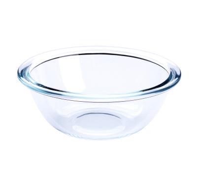 China Sustainable 0.7L Clear Borosilicate Tempered Glass Heat Resistant Mixing Bowl With BPA Free Plastic Lid for sale