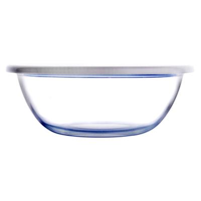 China Workable 1.3L Borosilicate Tempered Glass Heat Resistant Mixing Bowl With Lid Glass Salad Bowl With Cover for sale