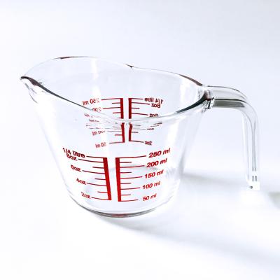 China Viable High Quality Clear Tempered Glass 0.25L Measuring Cup for sale