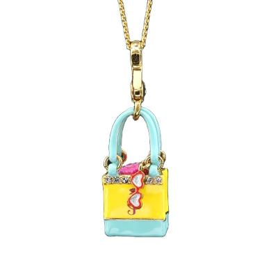 China BOHEMIA Fashion Gold Plating Chandelier Hand Painted Fashion Bag Pendant The Latest Newest Pendant Wholesale Promotional Hot Sale for sale