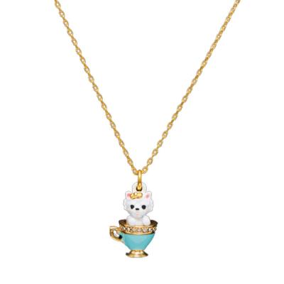 China Factory Wholesale High Quality Fashionable New Teacup Dog Necklace Cheap Jewelry Personalized Necklace For Party for sale