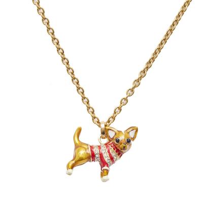 China 2022 FASHIONABLE China factory new design fashion chiwawa puppy sweater chain necklace original for women for sale