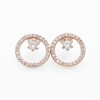 China Neo-Gothic Manufacturers Custom Diamond-studded Circle Earrings Temperament Simple Geometric Elements Gold Plated Jewelry for sale