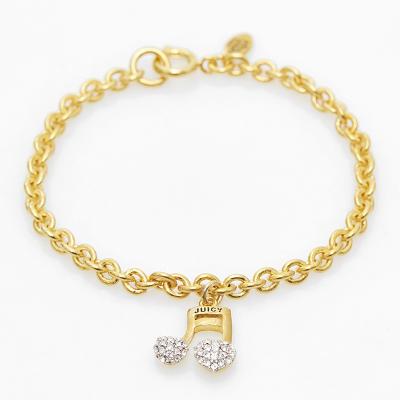 China Wholesale High Quality Hot Sale TRENDY Personalized Brass Gold Plated Heart Note Bracelet Soft Fashion Jewelry Gift for sale