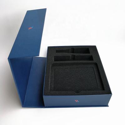 China Recycled Materials Magnet Closure Book Shape Cardboard Paper Gift Box Custom Packaging With Foam Tray for sale