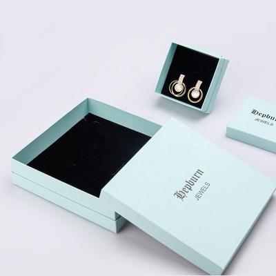 China Recycled Luxury Custom Logo And Raw Paper Lid Materials Jewelry Packaging Box For Necklace for sale