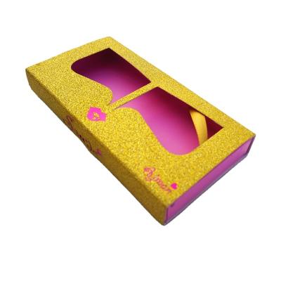 China Custom Materials Logo Recycled Luxury Gold Glossy Wholesale Paper Box Eyelash Packaging Box for sale