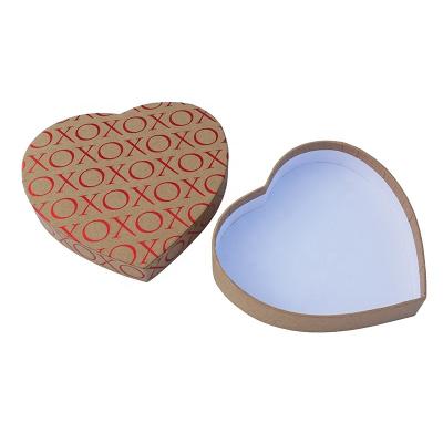 China Customizable Premium Materials Clamshell Brown Mini Materials Recycled Candy Gift Box Heart Shape for sale