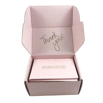 China Recycled Materials Wholesale Luxury High End Matte Pink Foldable Cardboard Thank You Gift Box for sale