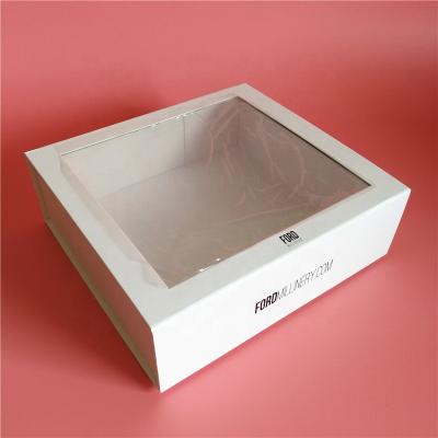 China Materials Factory Hot Sale Custom Size Recycled Folding Paper Boxes With Transparent Window for sale