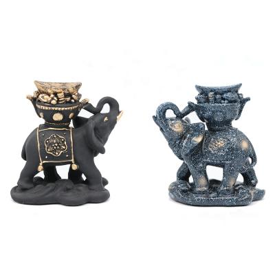 China Feng Shui Wholesale Exquisite Artificial Resin Elephant Stand Crystal Sphere Low Chassis For Gift Ornaments for sale