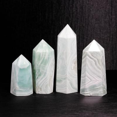 China Europe Crystals Healing Stones Semi Precious Stones Chinese Larimar Dots Magic Wands Tower For Home Decoration for sale