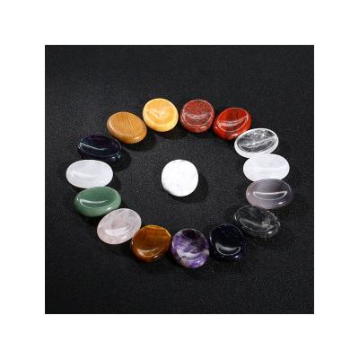 China Gemstone Wholesale People Craft Healing Natural Crystals Customized Soft Amethyst Crystal Polished Thumb Worry Stone for sale