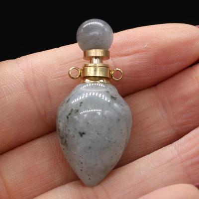 China DIYJewelry Wholesale Natural Crystal Stone Necklace Moonstone Perfume Bottle Pendant Fashion Delicate for sale