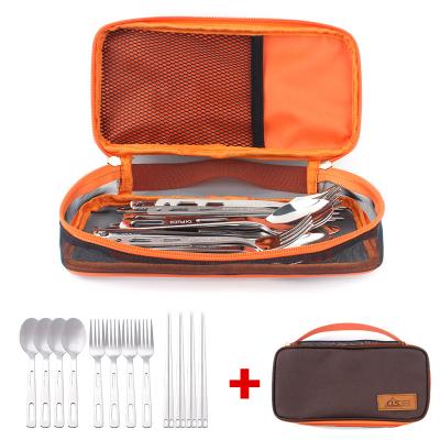 China Portable 12PCS Outdoor Picnic BBQ Shop Bag Stainless Steel Cutlery Set Easily Cleaned for sale