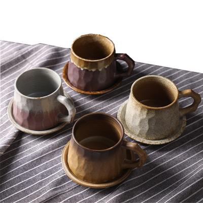 China 2022 Retro Trend Viable Japanese Ceramic Coffee Cup And Saucer Set Souvenir Mug for sale