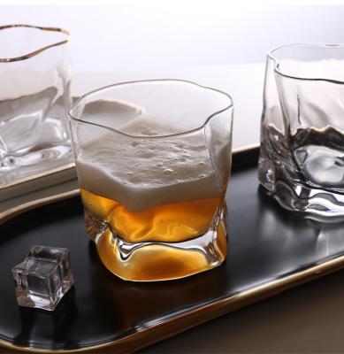 China Juice Beer Glass Japanese Creative Whiskey Wine Glass Cup Irregular Twisted Drink Viable Spirits Cold Drinks for sale