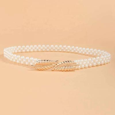 China New Designer Metal Wholesale High Quality Gold Let Pearl Waist Chain Women's Waist Elasticity Waist Be for sale