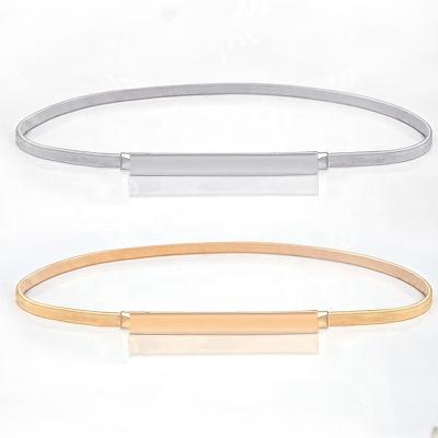 China High Quality Designer Wholesale Metal Sequin Elastic Metal Belt Women Ladies Slightly Stretch Chain Waist Belts for sale