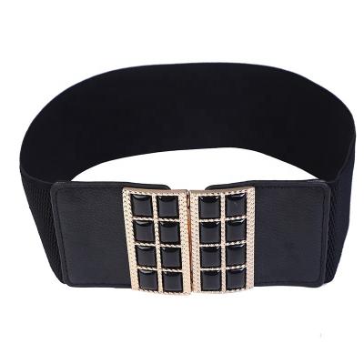 China PU factories sequin design fashion belt elastic wide belts for women leather belt for sale