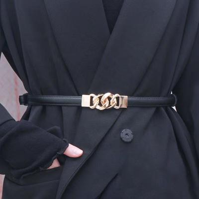 China Slim PU Belts For Women's Suit Coat PU Waist Chain Inset Style Belts Skirt Decorative Waist Closure for sale