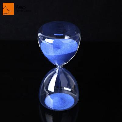 China Fashion/Customized ALEO Gifts Classic Blue1 Hour Sand Timer Clear Glass Hourglass For Wedding Decor Customizable Logo Shape for sale