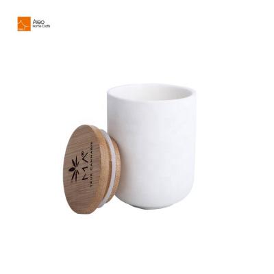 China Home Decoration Personalized White Concrete Cement Mini Round Candle Holder /Concrete Jars For Home Decor for sale