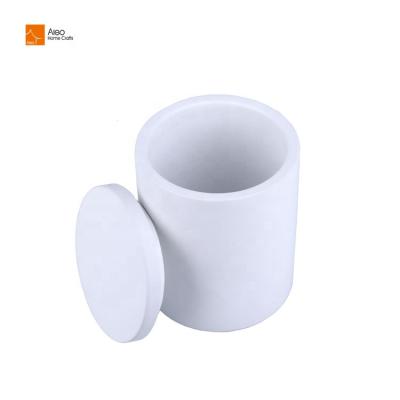 China Home Decoration Wholesale Concrete Candle Holders White Candle Jar With Lid For Candle Making 9oz Brush Holder / Planter Pot for sale