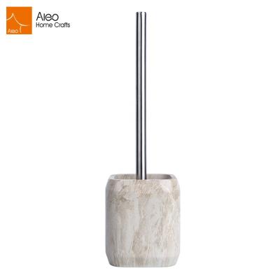 China Fashion / Customized Popular Condition Polyresin Finishng Hotel Position Toilet Brush And Resin Holder Set for sale