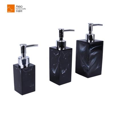 China Foam Soap Dispenser Black Square Marble Finish Hand Wash Shampoo Or Beauty Lotion Bottle for sale