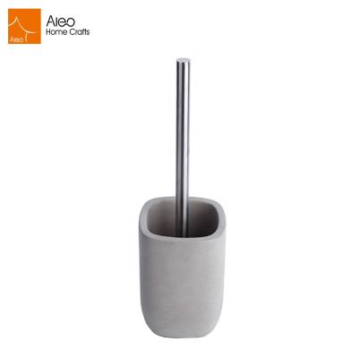 China Fashion/Concrete Condition Aleo Custom/Eco Resin Brush And Customized Price Silicone Holder/Plastic Toilet Head Cleaning Brush With Holder for sale