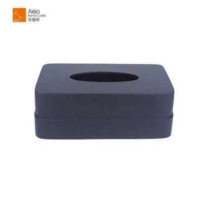 China Fashion/Customized Design Black Large Shape Condition Polyresin Tissue Box Black Western Style Tissue Box Stand for sale