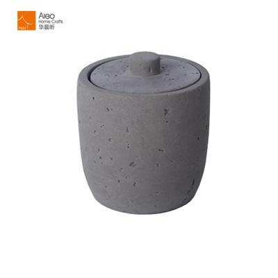 China Fashion/Condition Customized Hot Sale Empty Concrete Candle Jar /candle Holder With Lid Vintage Candle Holder Container for sale