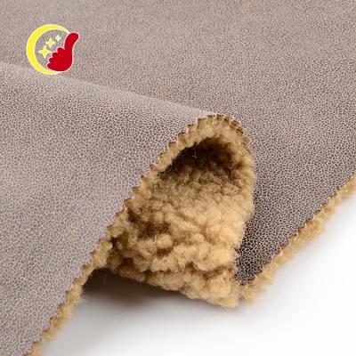 China Other hot sale polyester spandex bonded sherpa fleece suede fabric price per meter for jacket for sale