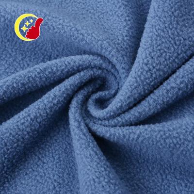 China Shaoxing Solid Color Anti-static Soft Polyester Fashion Super Thick 100% Fleece Fabric for sale