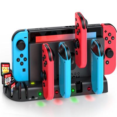 China Newest Hot Selling Fashinable 4 in 1 Charging Dock Station for Switch Charger with Led Light Nintendo Switch Charger Station Joycon for sale