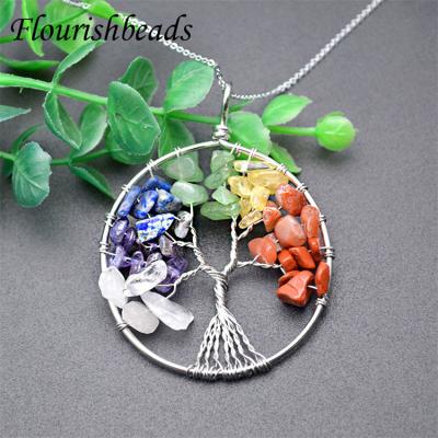 China Gemstone Beads Design Fashionable Natural Gemstone Rhodium Plated Multi Stone Shaft Of Necklace For Life for sale