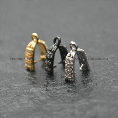 China CZ Paved Good Quality Rustproof Metal Pendant Scoops Pendant Necklace Connectors Jewelry Findings DSC23-4866 for sale