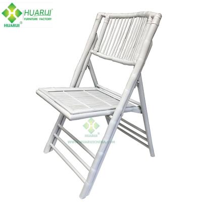 China Bamboo Folding Chairs Used Outdoor Traditional Wooden White Color for sale